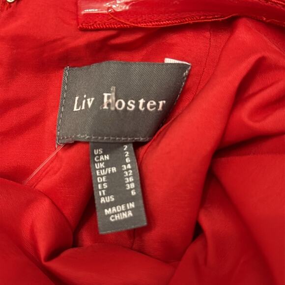 Anthropologie x Liv Foster Halter Gown Open Back Cocktail Dress Red Size 2 - Picture 8 of 8